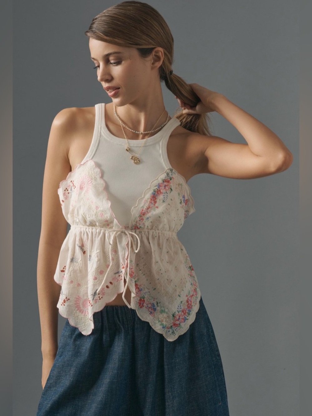 NWOT size XS Anthropologie Pieced Scarf tank